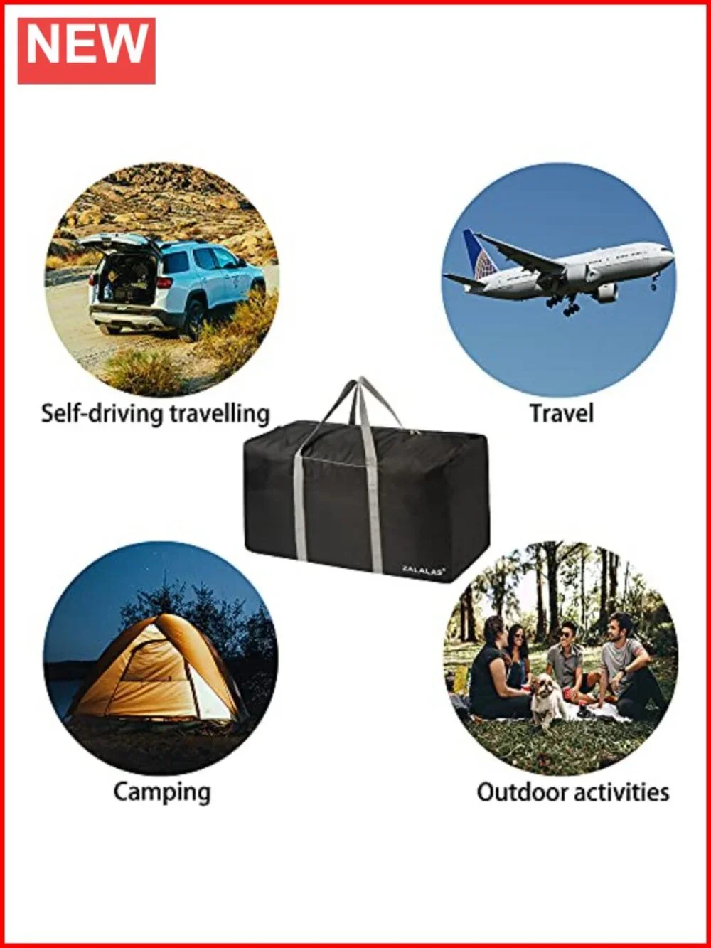 Extra Large 96L Waterproof Travel Duffel Bag Lightweight Foldable